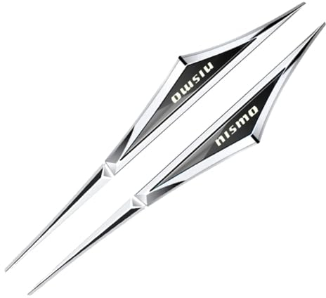 2PCS Auto Metall Logo Embleme Seitenmesser Aufkleber, Für NIS-san GTR GT-R NISMO R35 Abzeichen Stickers Decals Car Styling Dekorative Zubehör,A/Black-Silver