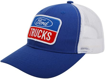 Ford Trucks Chino Twill und Mesh Patch Trucker Hat | Baseball Cap für Herren Blau, Blau, Einheitsgröße
