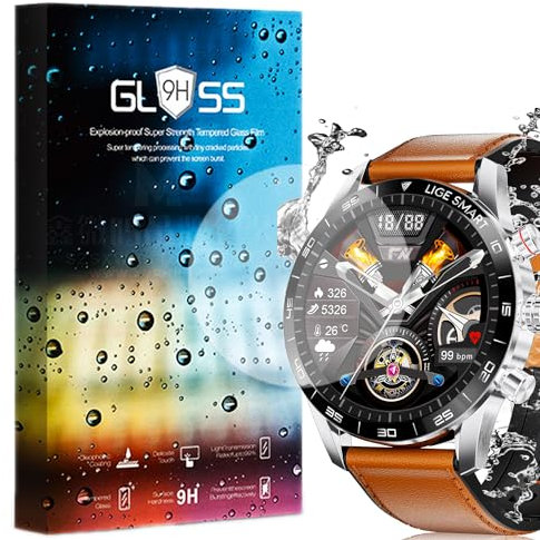 Compatible pour [3 Pièce Protector] 9H Protection Ecran en Verre Trempé Compatible pour Smartwatch LIGE Montre Connectée Homme 1,43'' ST2D-ASD (3 Pièce)