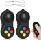 2Pcs Fidget Pad with 8 Fidget Functions, Portable Stress Reliever Controller, Handheld Toy for ADHD, ADD, Autism, Anxiety Relief, Stress Reducing Toy for Kids and Adults (Black)