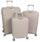 DIVCHI Gepäcksets 3-teilig Hartschale Erweiterbare Koffer Leichter Reise-Trolley Koffer mit Spinnrollen TSA-Schloss Teleskopgriff, beige, Standard, Gepäck-Set