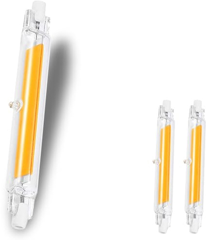 GDYOD R7S LED 78mm Dimmbar,10W LED Ersatz für 100W Halogen Leuchtmittel,Stab Warmweiß 3000K 1000LM,Kein Flackern,360°Abstrahlwinkel, AC/DC 220-240V,2er Pack