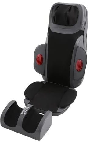 Multifunktional Massagesitzauflage für Ganzkörper, 3 Intensitäten, 15 min, Rücke und Nackenmassage, Massagematte mit Wärmefunktion, Rückenmassagegerät für Hause & Büro, Geeignete Höhe 150-180cm