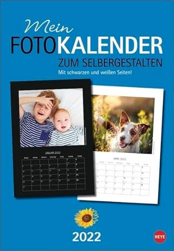 Fotokalender zum Selbergestalten 23 x 33 cm 2022: Mit schwarzen und weißen Seiten