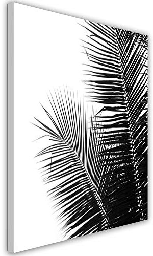 Feeby, Wandbild - 1 Teilig - 30x40 cm, Leinwand Bild Leinwandbilder Bilder Wandbilder Kunstdruck, Liste, PALMEN, SCHWARZ UND WEIß