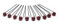 10 x Perlen Haarnadeln - Brauthaarschmuck, Haarschmuck, Perlenhaarnadel | 10PS - Bordeaux Rot