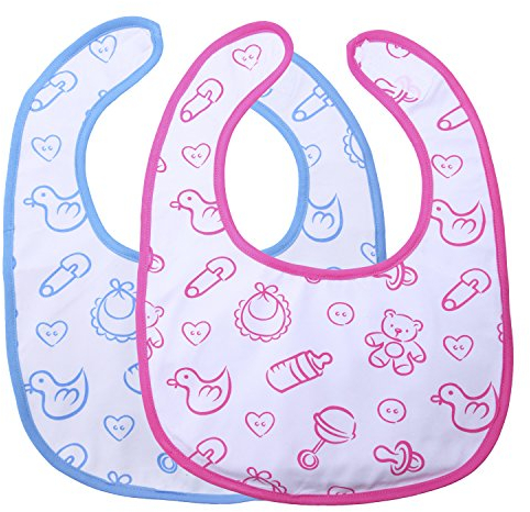 LittleForBig Erwachsenen Größe Lätzchen 2 Packs-Kindergarten Blau/Rosa