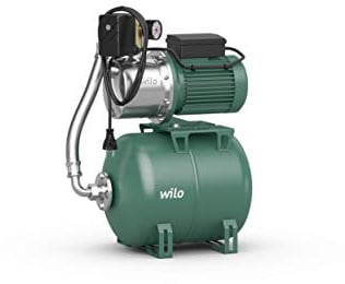 Wilo-Jet HWJ 50 L 204 Gartenpumpe mit 50L Membran-Druckbehälter, selbstansaugender Hauswasserautomat/Hauswasserwerk zur Wasserversorgung aus Brunnen, Zisternen, Regentonnen, 5000l/h, 4,9 bar, 1000W