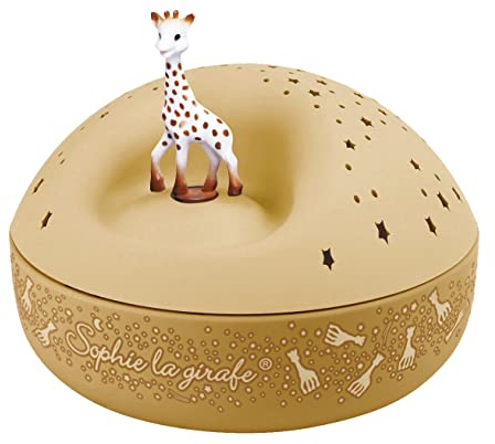 TROUSSELIER - Sophie la Girafe. - Veilleuse - Idéal Cadeau Enfant - Projecteur d'Etoiles Musical - Figurine rotative bois - piles incluses
