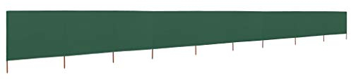 Goliraya 9-teiliges Windschutzgewebe Sonnenschutz Sichtschutz Zaunblende Paravent für Strand, Windschutz, Strandhaus, Windschutz, für Camping, Garten 1200 x 80 cm Grün