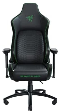 Razer Iskur - Chaise de jeu haut de gamme avec soutien lombaire intégré (chaise de bureau / chaise de bureau, cuir synthétique multicouche, rembourrage en mousse, réglable en hauteur) Vert | XL