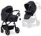 hauck Kinderwagen 2 in 1 Saturn R Duoset ab Geburt bis 22 kg, mit Babywanne & Wendbaren Buggysitz mit Liegefunktion, UPF 50+, Höhenverstellbar, Getränkehalter, Klappbar, Korb bis 3 kg (Melange Black)