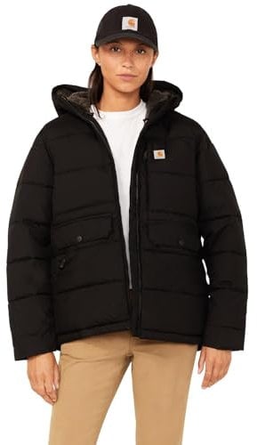 Carhartt Giacca da donna Relaxed Fit – Giacca isolata con superficie idrorepellente e tecnologia Wind Fighter, Nero , XS