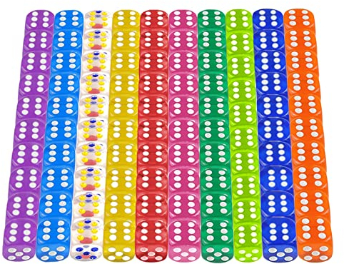 100 Stück Würfelspiel, Spielwürfel Set, 12mm Würfel Set Farben, Spielwürfel für Tischkartenspiele, Würfelspiel, Farben Würfel Set für Kinder Erwachsener Spiele, Teaching, Kasino, Tischspiele, Party