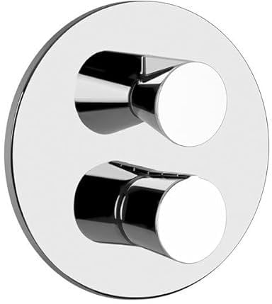 Gessi Cono Fertigmontageset für Unterputz-Thermostat mit Absperrventil, 1 Ausgang, 45132, Farbe: Chrom