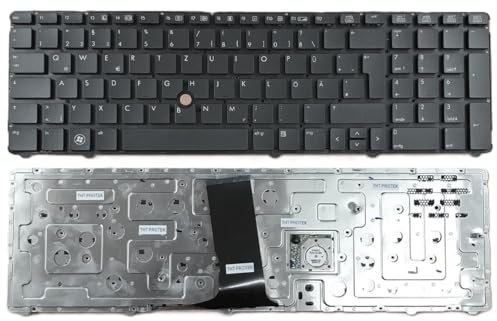 T-ProTek DE - Schwarz Tastatur Keyboard ohne Rahmen kompatibel für HP Elitebook 8770W