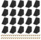 uxcell 50Pcs 90 Degree Plastic Corner Braces with Cover Cap, 17.2x21x21mm Nylon Shelf Right Angle Brackets with Screws for Cabinets, Cupboards (Black)