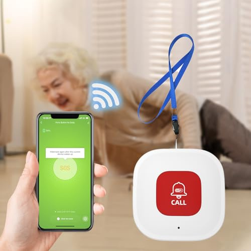 PILSAMAS WiFi Caregiver Call Button for Elderly at Home w App Notification