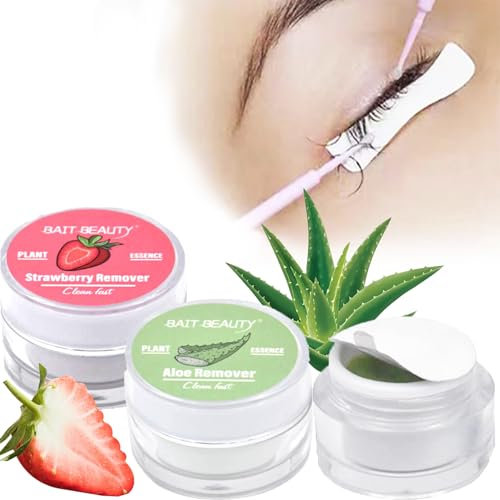 HERBENJOY Eyelash Extension Remover 2PCS Cream Lash Extension Remover Dissolves Powerful Eyelash Glue Remover Low Irritation eyelash remover for lash extensions
