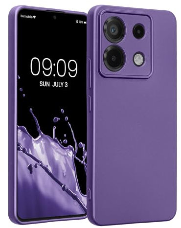 kwmobile Carcasa Compatible con Xiaomi Redmi Note 13 Pro 5G / Poco X6 5G Funda - Funda Ultrafina de TPU con Bordes elevados - Azul Violeta Metalizado