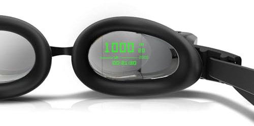 HOLOSWIM Intelligente Schwimmbrille, 2 Profi-Schwimmbrillen, AR-Brille für Echtzeit-Anzeige, AI Analyse APP, Anti-Beschlag-Schwimmbrille, IPX8 Magnetische Aufladung, Garmin & Apple Watch Unterstützung