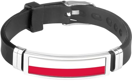 Taffstyle Damen Herren Silikon Armband Armreif Deutsche National Flagge Fahne Fanartikel EM WM verstellbar Schmuck Basketball Handball Fussball Eishockey Land Polen Polska