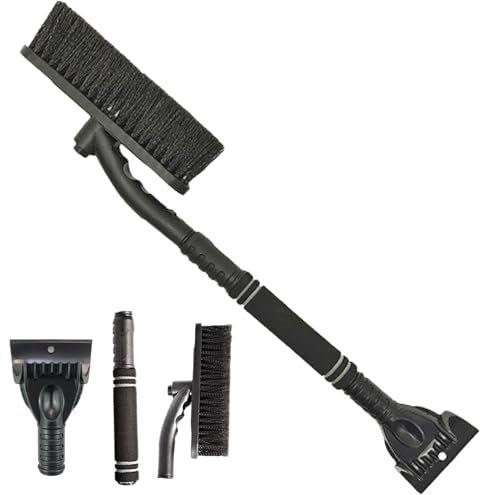 STFYUG 2 In 1 Schneebesen Auto, Eiskratzer Auto mit Besen, Eiskratzer mit Besen, Auto Schneebesen, Besen Auto Schnee, Schneebesen Auto Lackschonend für SUV, LKW, Fahrzeugwindschutzscheibe(B1)