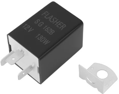 OTOTEC Relais électronique Clignotant 12 V à 3 Broches avec Dossier en Métal Amovible Indicateur LED Relais Clignotant Clignotant Puissance Maximale 130 W Universel pour Voitures Et Camions
