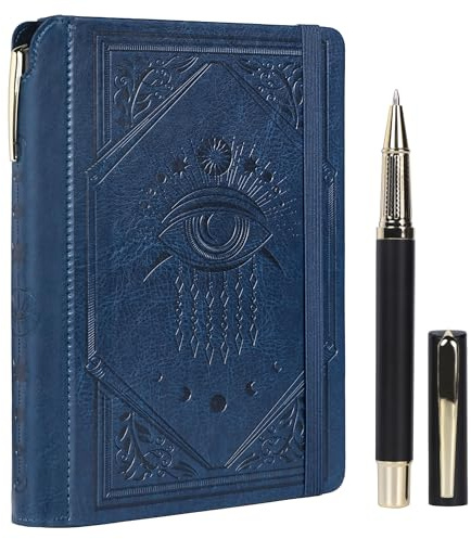 TIEFOSSI Lined Journal Notebook für Frauen Männer, Leder-Tagebuch mit Stift, A5 Evil Eye Hardcover Notebook für Arbeit, Journaling, Reisen & Schule