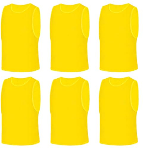 AUYAO Fussballtraining Leibchen Fubball Kinder 6 Set Trainingsleibchen Herren Fußball Trainingsweste Sport Markierungshemd Damen Westen fürs Fussball Volleyball Basketball Teamtraining M~Xl (Grün)