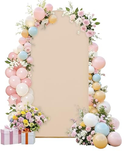 Funda para Fondo de Arco Nupcial Funda para Estructura de Arco |Adecuada para Bodas, Fiestas de cumpleaños y bautizos (Beige, 6.6FT)