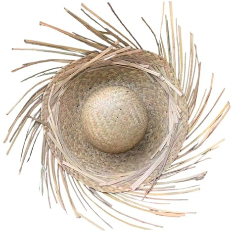 Tsawntd Chapeau Mexicain en Paille légère Sombrero avec Bord déchiré pour Homme et Femme, fête sur la Plage, Kaki