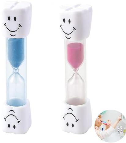 2 Pcs Toothbrush Timer For Kids-Pink 3 Min&Blue 2 Min Timer For Teeth, Sand Timers For Kids, Fun Bathroom&Kitchen Accessories, For Improve Oral Hygiene-Useful For Games, Cooking Eggs Etc.