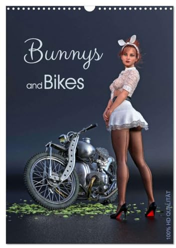 Bunnys and Bikes (Wandkalender 2026 DIN A3 hoch), CALVENDO Monatskalender: Ein Fotoshooting im Pin-Up Stil (CALVENDO Erotik)
