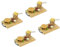 GOLDBEARUK Luxury Burger set - Wooden serving boards + Stainless Steel Chip Fry basket + Stainless Steel Silver Ramekins (4 Person)