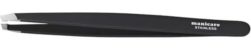 Manicare Slant Tweezer, Surgical Grade Stainless Steel, Ultra Fine Tips, Precision Plucking, Eyebrow Tweezing, Removes Unwanted Hair, Facial Hair, Shapes Brows, Professional Beauty Tool