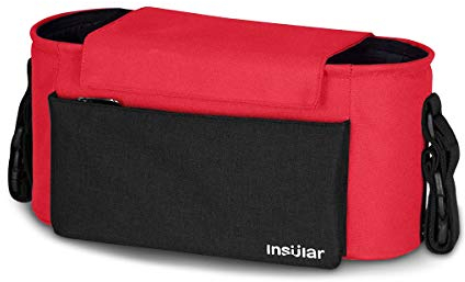 SONARIN Wasserdichte Kinderwagen Organizer Tasche Baby Wickeltasche, Umhängetasche,Satchel Tasche, Große Kapazität für iPhone, Windeln, Spielzeug und Zubehör,100% GARANTIE,Ideal Geschenk(Rot)