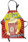 ABAKUHAUS Retro Kochschürze, Pop Corn Film Snack, Unisex-Küchenlätzchen mit verstellbarem Hals für Kochen Gartenarbeit, 67 cm x 80cm, Rot Blau Gelb