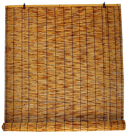 MANG Tenda A Rullo in bambù Tenda da Sole per Esterno Tessute A Mano Tapparella A Carrucola in Bamboo Marrone Protezione Solare