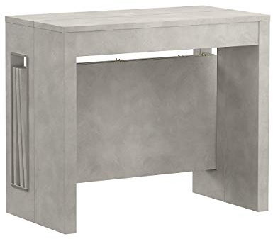 Iconico Home Zoom Table Console Extensible avec 3 rallonges jusqu'à 182 cm, 90x47xh76 cm, Béton
