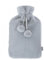 LIVIVO 2L Hot Water Bottle with Insulating Cover Featuring Decorative Pom-Poms - Keep Cosy and Warm (Grey)