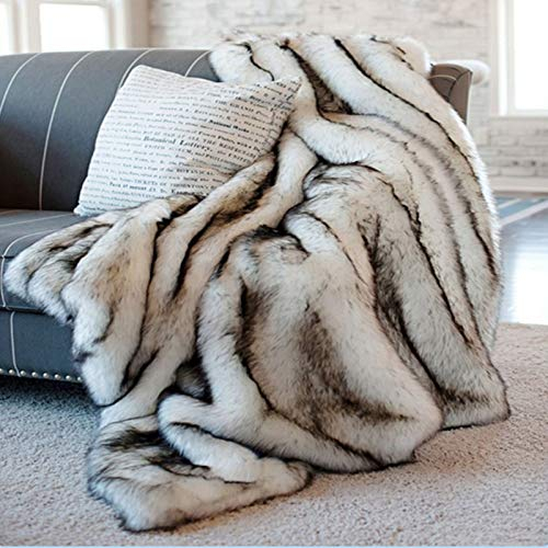 SKYLYZH Kuscheldecke Flauschig Decke Fleecedecke - Wohndecke Weich, Sofadecke, Imitation Fuchsdecke Webpelz Wurf, Kunstleder-Decke, Decke Couch Blanket, Wohn-Kuscheldecken -220X150 cm