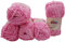5 x 100 Gramm Himalaya Velvet Micro-Polyester Strickwolle, Babywolle samtig 500 Gramm Wolle (rosa 90009)
