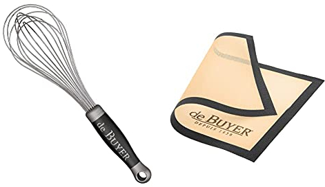 DE BUYER -2610.25 -fouet professionnel fils inox goma 25cm & 4938.40 Tapis Airmat Siliconé Aéré 40 x 30 cm