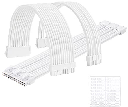 Formulamod Sleeve Extension Power Supply Cable Kit 18AWG ATX 24P+ (2) EPS 8-P+(3) PCI-E8-P with Combs for PSU to Motherboard/GPU