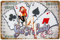 Get Lucky - Poker, Black Jack, Craps, Seven Eleven- Casino Retro Blechschild - Pin Up Girl Deko Schild, 40 x 27 cm