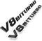2 Stück V8 BITURBO Logo Emblem Seitenfender – Links rechts Kleber Namensschild Dekoration modifiziert (schwarz)