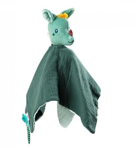 Lilliputiens - Kuscheltuch Marionette Joe der Drache - Aus Bio-Baumwolle - Mit Schnullerhalter und Namensetikett - Sehr weiche Textur - 32 x 32 cm - Ab Geburt - 83386