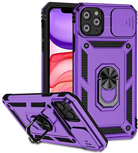 Hitaoyou iPhone 11 Case with Camera Cover, Kickstand and Shockproof Protection for iPhone 11 Pro 5.8 inch Purple