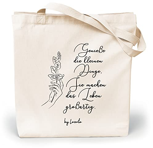 Loxato Canvas Tote Bag mit Spruch - Stoffbeutel Bedruckt Lustig - Einkaufstasche mit Motiv - Jutebeutel Bedruckt Lustig - Baumwolltasche Bedruckt - Jutebeutel Spruch